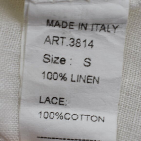 Viola Borghi Cap Sleeve Linen Blouse Size Small Color Cream Gently Used - Picture 5 of 5